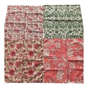 Set of 4 Indian block print style napkins